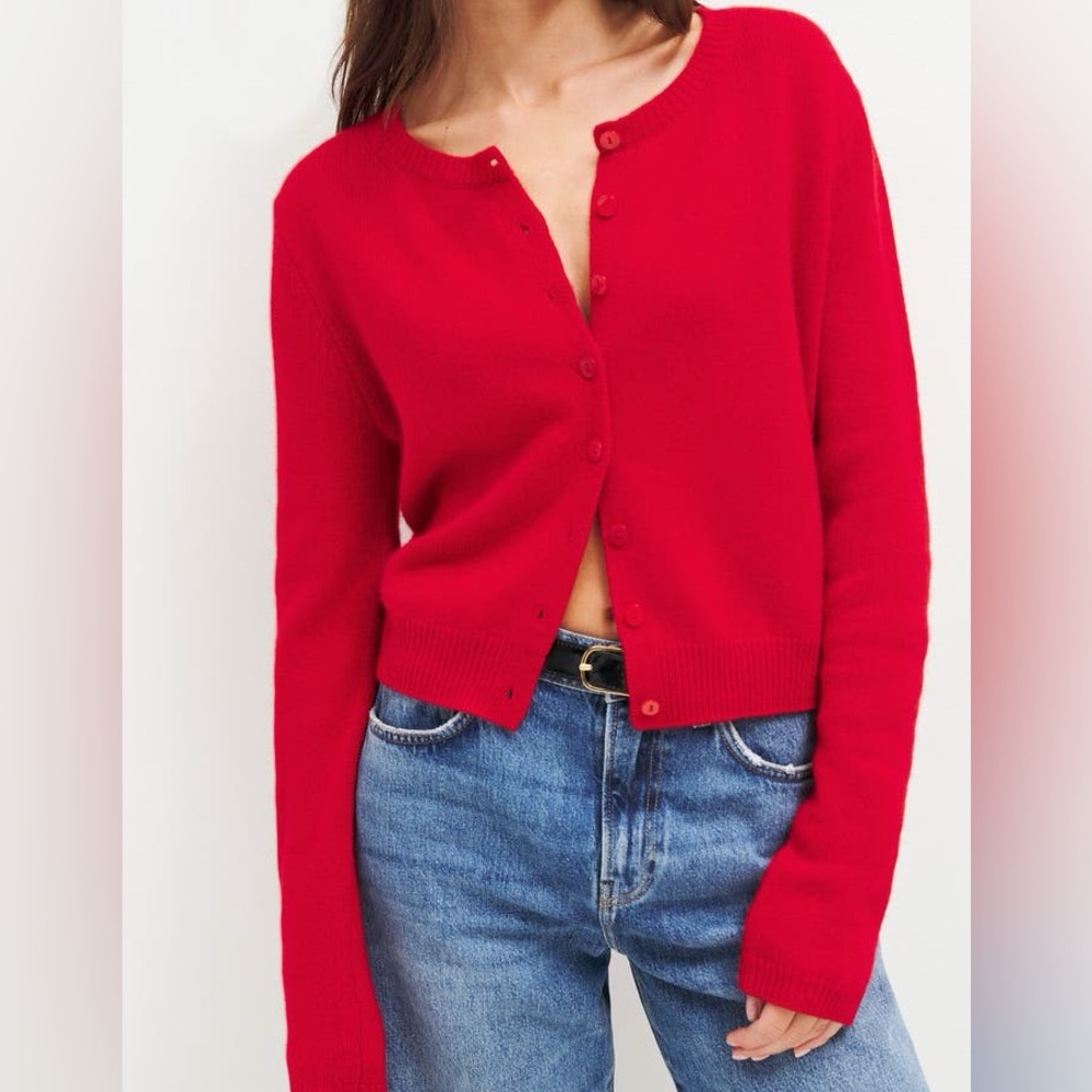 Reformation Clara Cardigan in Red - Size XS